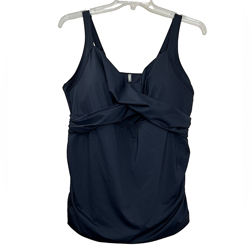 NWT Lands’ End black ruched side tankini swim top plus size 20W